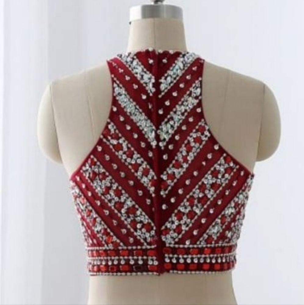 Beaded Rhinestone Halter Top - Picture 3 of 4
